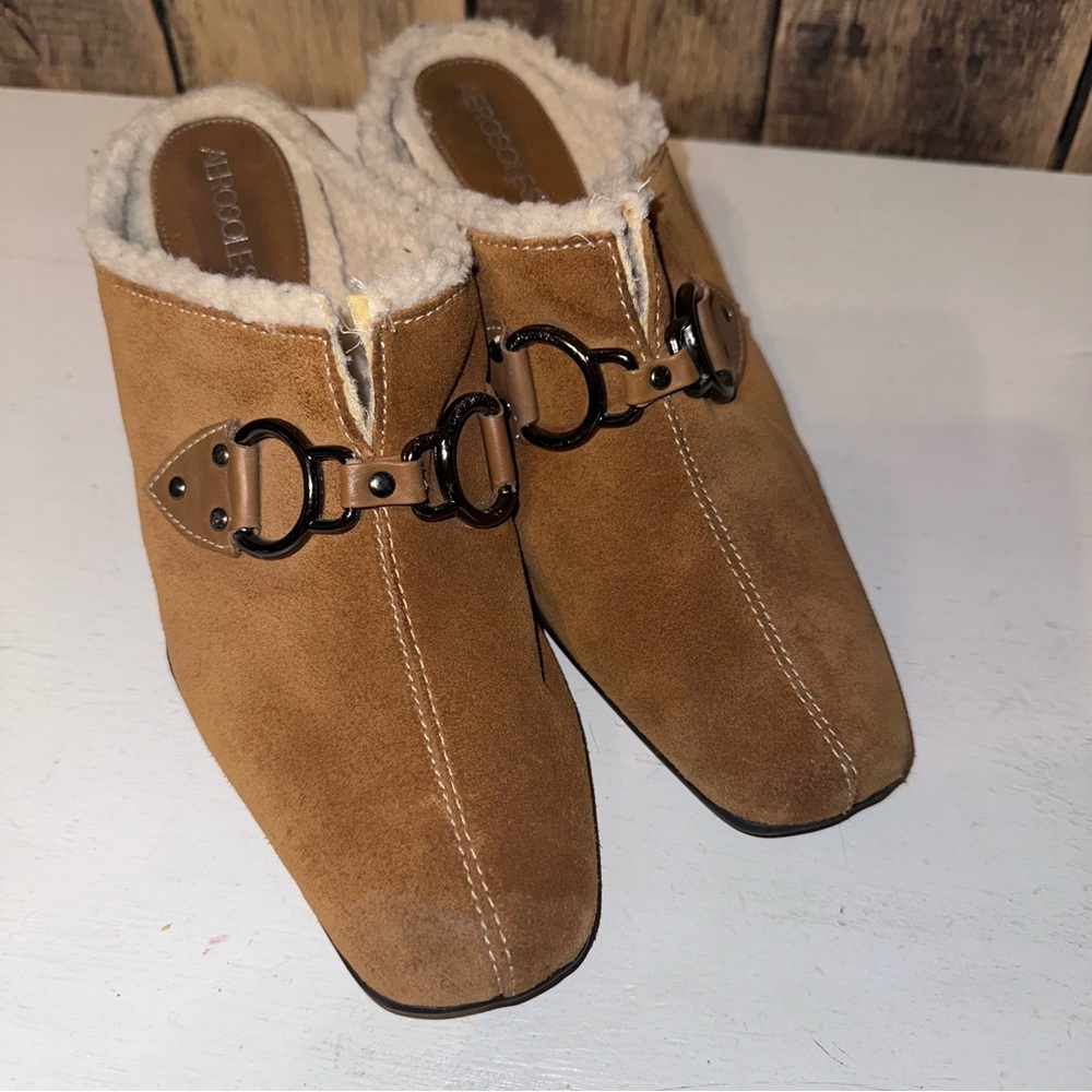 Aerosoles Cinch Shearly Leather Upper Clog Slip On - Picture 2 of 10